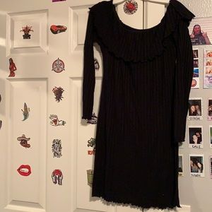 Black tight long sleeve off the shoulder